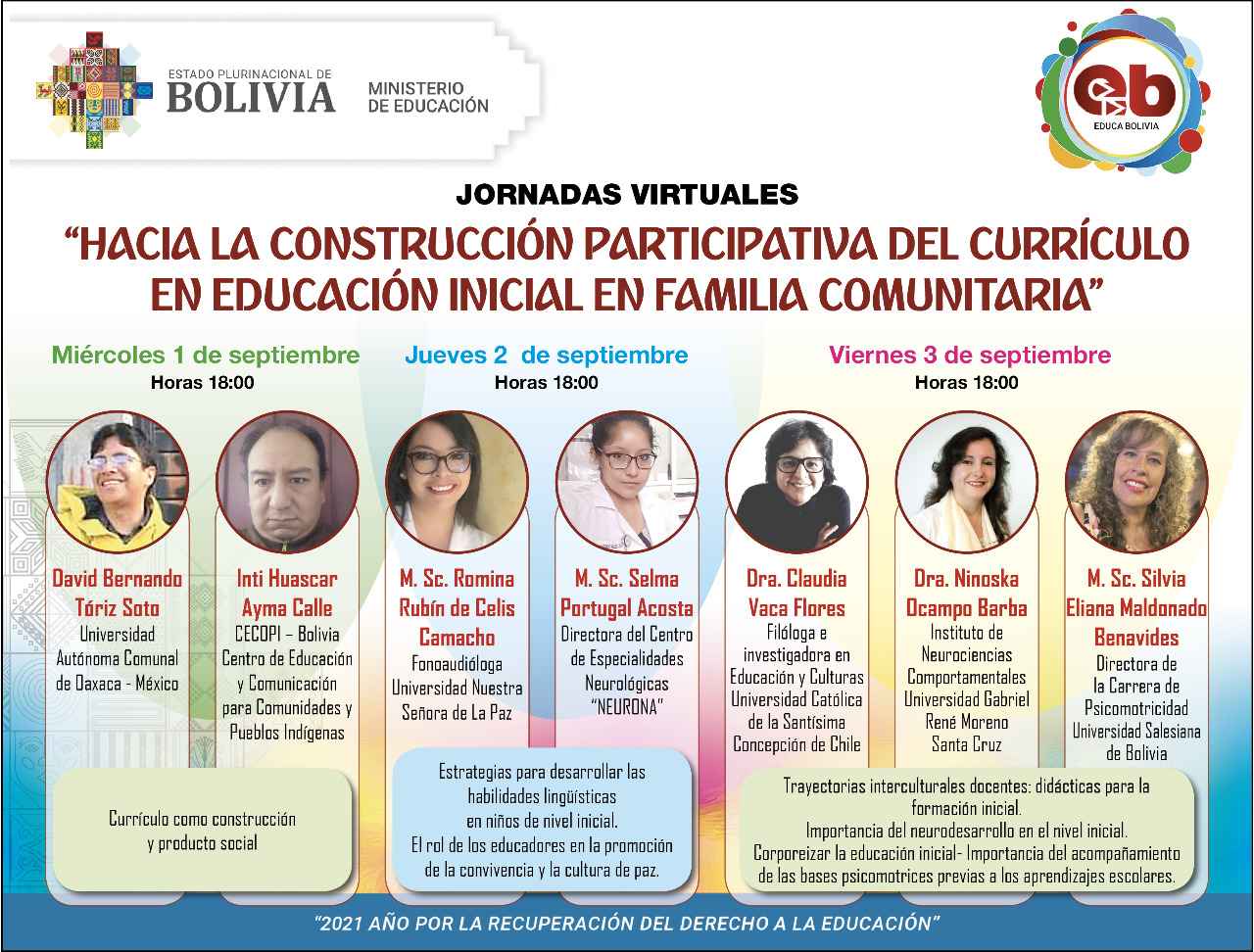 JORNADAS VIRTUALES: HACIA LA CONSTRUCCIÓN PARTICIPATIVA DEL CURRÍCULO EN EDUCACIÓN INICIAL EN FAMILIA COMUNITARIA