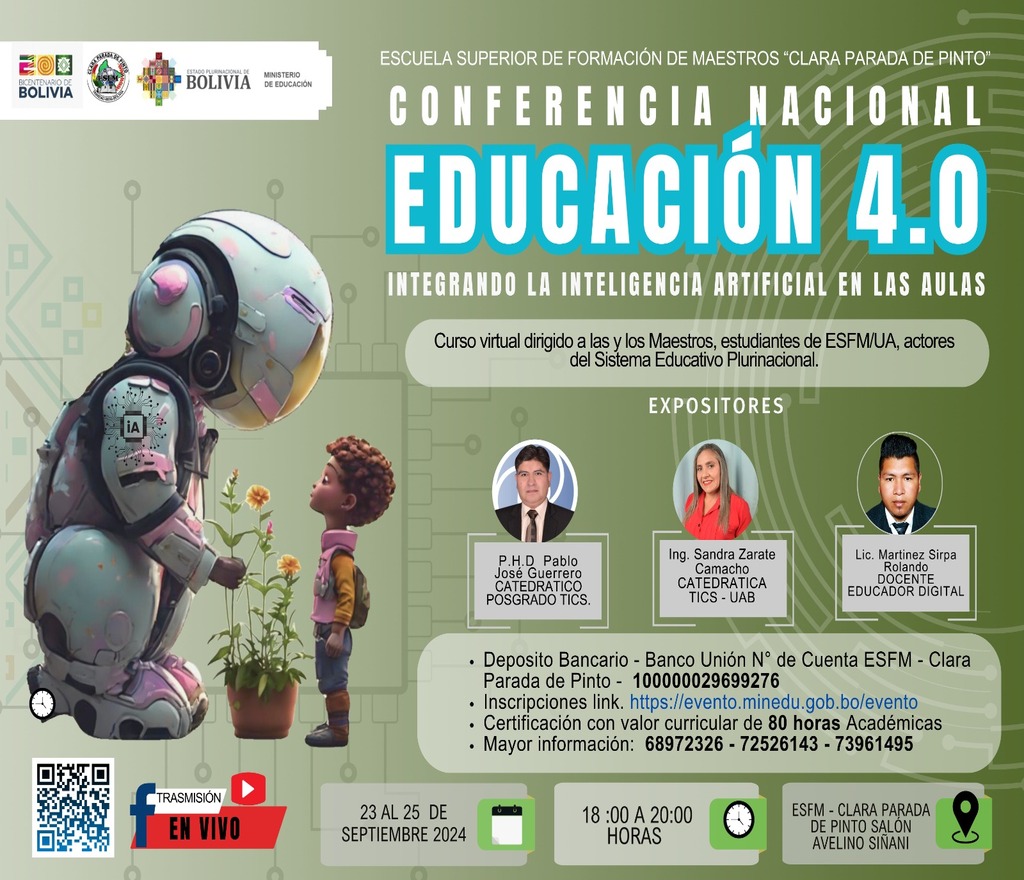 CONFERENCIA NACIONAL: EDUCACIÓN 4.0 INTEGRANDO LA INTELIGENCIA ARTIFICIAL EN LAS AULAS